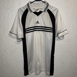 Vintage Adidas Soccer Kaiser Jersey White/Black 90s Made In USA
